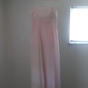 Strapless pink formal